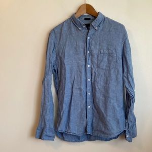 Gently Worn Men’s Size L J.Crew Linen Button down Shirt